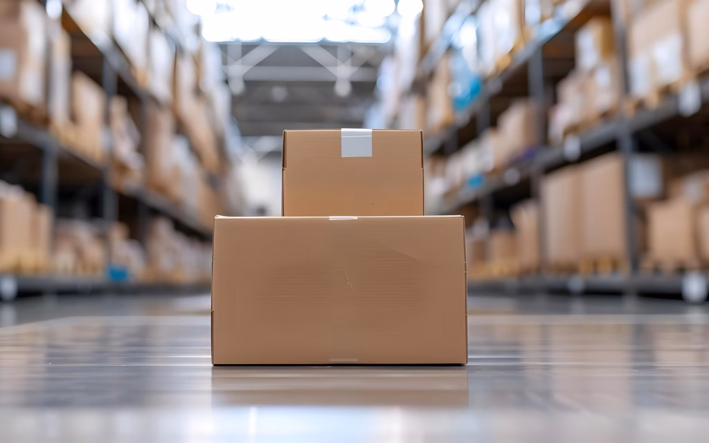 Boxes On Warehouse Floor