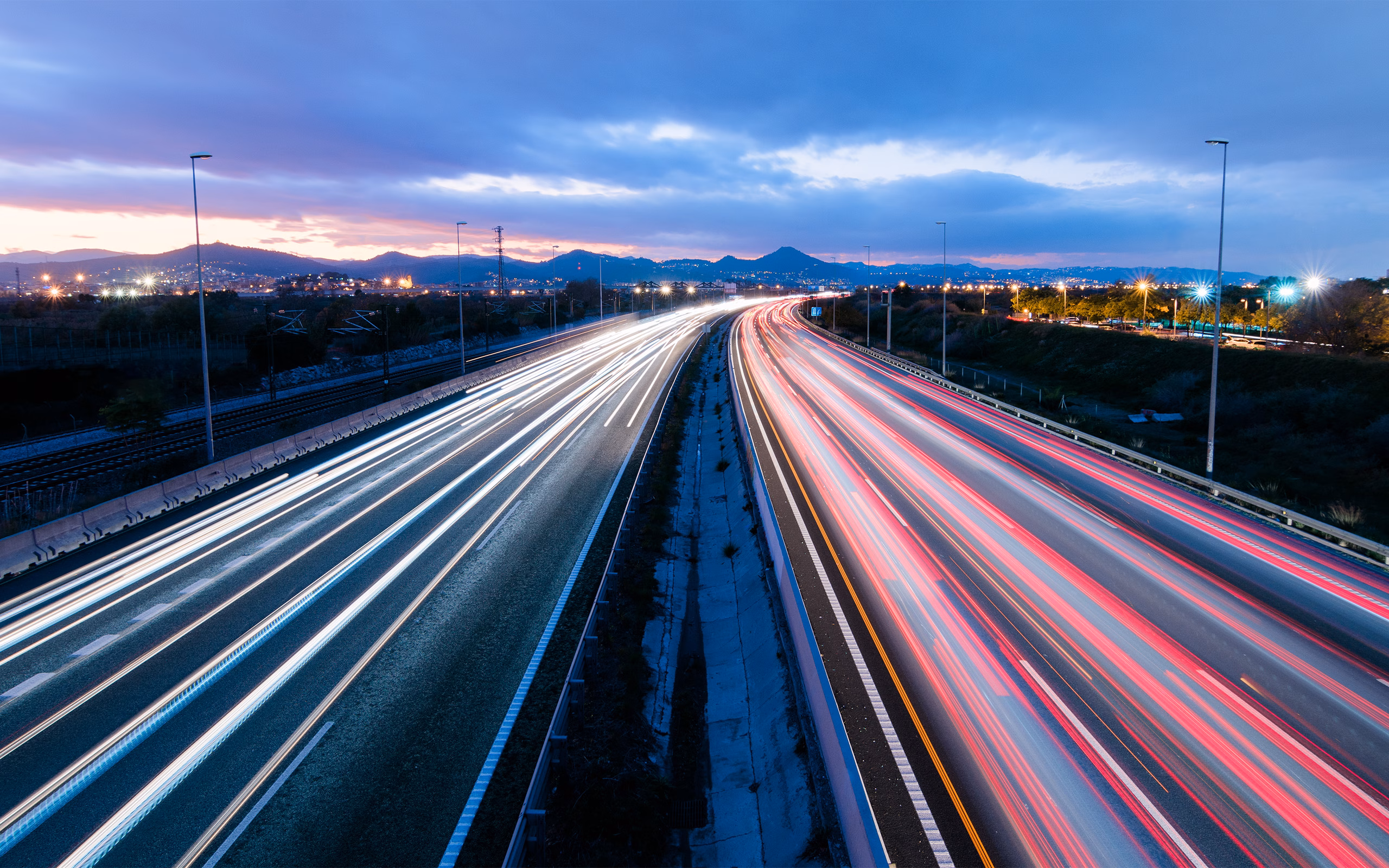 Car Lights On Interstate